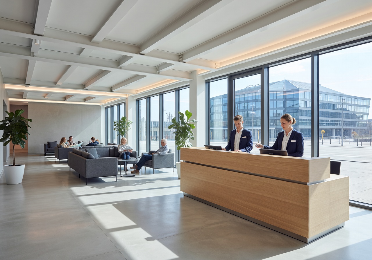 MEININGER Berlin Central modern hotel lobby and reception area near Berlin Hauptbahnhof